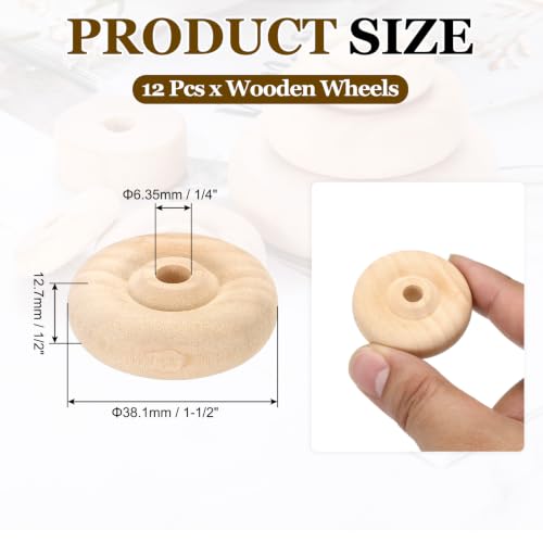 Ruedas de madera para crear mini bases de árbol de Navidad y coches de juguete 3
