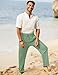 iWoo Mens Casual Linen Pants Yoga Pants 2025 Summer Travel Beach Elastic Drawstring Waist Pajama Pant Baggy Pj M