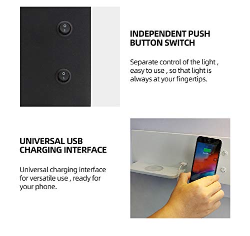 Applique lit gain de place avec chargeur induction pour smartphone