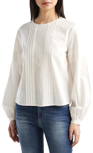United Colors of Benetton Blusa 59WCDQ07A Camicia, Panna 0Z3, M Donna