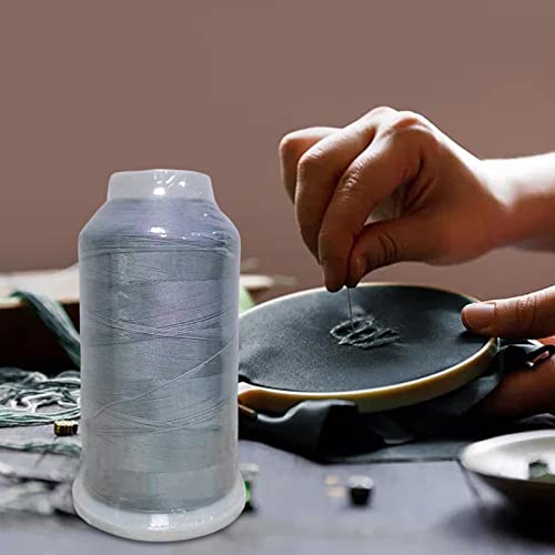 Hilo de bordar luminoso gris para máquina y mano miniatura 6