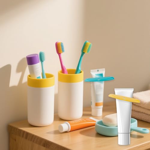 8pcs toothpaste squeezer plastic toothpaste tube roller squeezer assorted colors tooth paste clip holder tool for bathroom home use color 3