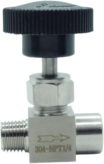 1 Piece Stainless Steel 304 Instrument Gas Needle Valve 1/4" NPT Male x 1/4 NPT Female