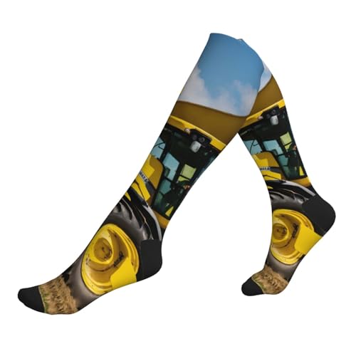 Company Farm Tractor Print Travel Running Socks For Men And Women Athletic Socks For Athletes And Long Flights
