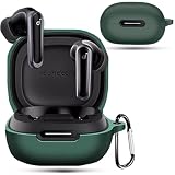 For anker soundcore p40i ケース [ESEENN] 対応 anker soundcore p40i 柔らかく快適なシリコン素材（カラビナ付き ）損失の防止 落下防止 キズ防止 耐衝撃 装着充電可能 防水 防塵 (グリーン)