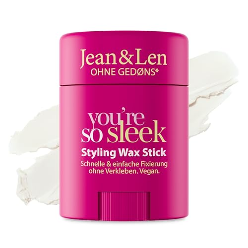 Jean & Len Styling Wax Stick you're so sleek, für Sleek Looks & Babyhaare, glättet fliegende Haare & bietet starken Halt ohne Verkleben, Haarstyling ohne Silikone & Parabene, vegan, 25 g