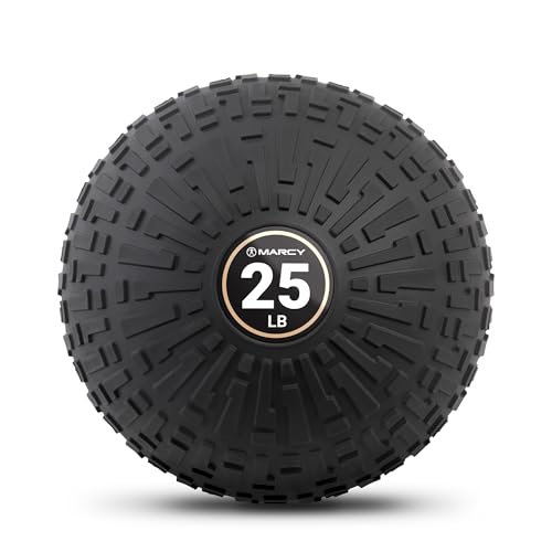 Marcy 25 lb Slam Ball Dead Weight, Sand-Filled Medicine Ball with Durable PVC Shell & Textured Grip – Non-Bounce Workout Ball for Slams, Tosses, Core & Full Body Training MCSB-025