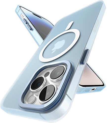 Image of eller sante SAN MagPro Frosted for iPhone 14 Pro Case Cover, 6 Feet Drop Protection, Shockproof, Scratch Resistant, Slim, Thin, Compatible with iPhone 14 Pro MagSafe Back Cover - Blue