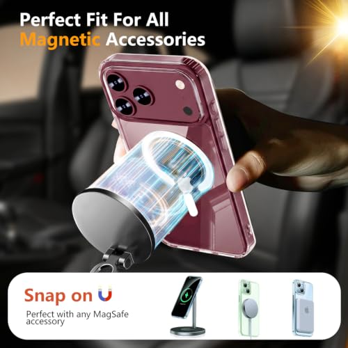Image of Magnetic for 18 Pro Max Case with Privacy Screen Protector & Full Camera Cover,[Non-Yellowing] Shockproof Clear Phone Case Compatible with MagSafe Women Girls for 18 ProMax,Transparent