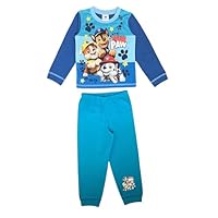 Paw Patrol Boys Pyjamas, 2 Piece Set featuring Chase, Marshall & Rubble, Blue Age 4-5 Years