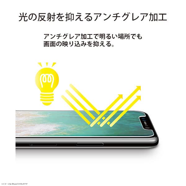 Premium Style iPhone14Plus 用 ガイドフレーム付 液晶保護ガラス [ブルーライト低減/アンチグレア] PG-22PGL04BL