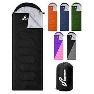 Sportneer Sleeping Bag, 3 Seasons Warm Cold Weather Sleeping Bags for Adults Kids Boys Girls with Compression Sack- Lightweight Camping Essentials Gear Accessories, Backpacking, Hiking