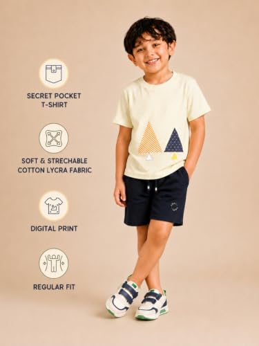 Image of Pilolo Kids Soft Cotton Lycra Pocket T-Shirt for Boy's