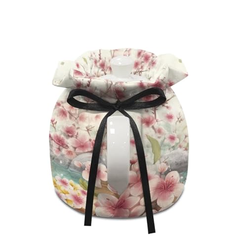 Image of Xoenoiee Capybara Tea Cozy Tea Cosy for Teapots Keep Warm Teapot Cover Cherry Blossom Insulated Kettle Cover for Home Kitchen Table Decor