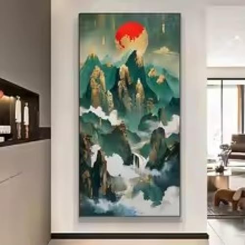 Peinture sur toile moderne 90x180 cm avec cadre pour décoration de porche