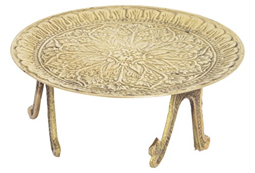 Image of Brass Antique Miniature Dining Table for Showpiece - Home Decor - Unique Show Piece - Rajasthani Handicraft