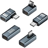 USB C L字 変換アダプタ, 曲げ5種類セット USB4.0 Type C 変換 OTG対応,240W/ 5A/ 48V急速充電,80Gbps高速データ転送,8K@60Hz映像出力スリムデザイン Thunderbolt 5/4/3、Mac Book 、Switch、GALAXYなどのType Cデバイスに対応、5個