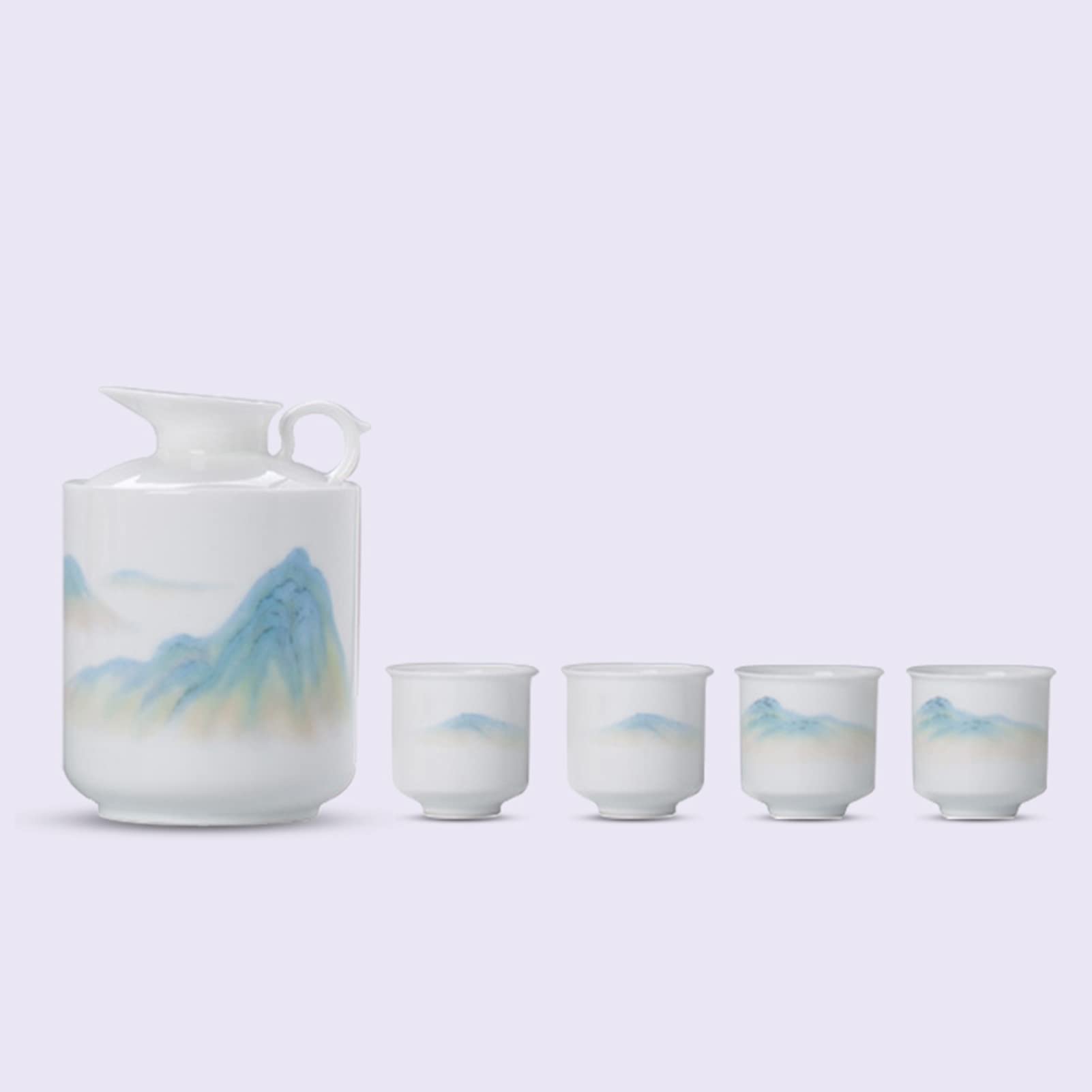 Juego de tazas de sake ZEMMAL de 6 piezas con calentador para mantener su sake siempre caliente