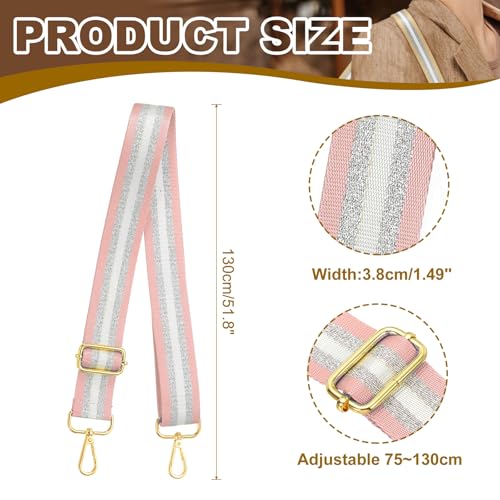 Image of PATIKIL Purse Strap, Wide Shoulder Strap Adjustable Crossbody Bag Straps Universal Replacement Shoulder Bag Belt for Women's Handbags Canvas Guitar Bag Backpack, Pink