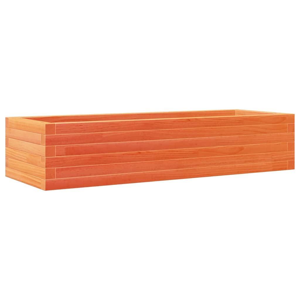 Macetero marrón cera de madera maciza de pino 110 x 40 x 23 cm con suelo abierto para drenaje, ideal como maceta, maceta, bancal elevado para jardín, balcón, terraza, uso en interiores y