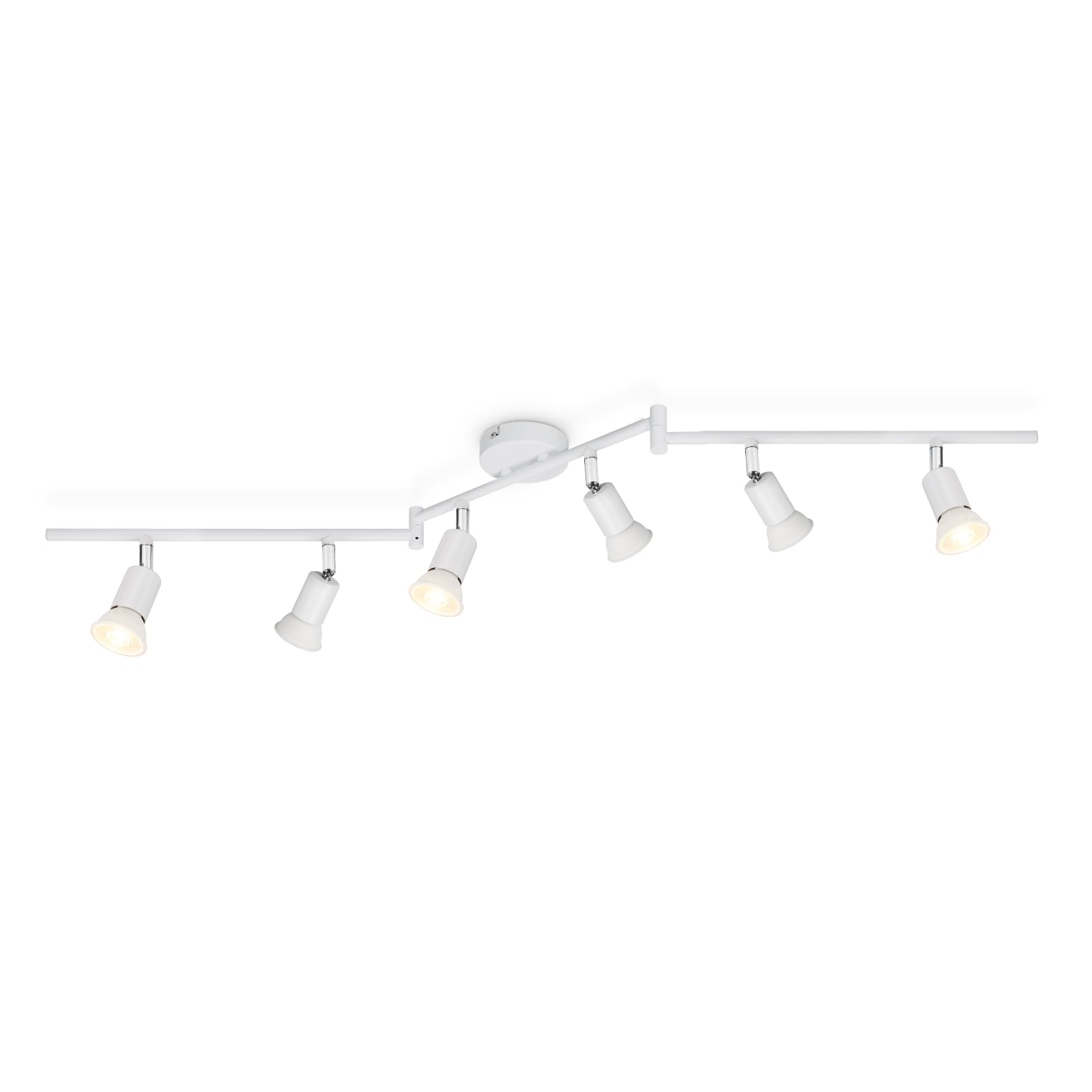 Lámparas de Techo LED 6 Focos Orientables, Luz de techo Blanco Giratoria GU10 para Dormitorio Habitacion Salon Cocina Barra sin Bombilla