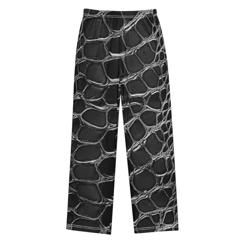 Boys' Pants Black Snake Skin Scales Long Bottoms Jogger Pants Elastic Waist Trousers with Pockets S-XL