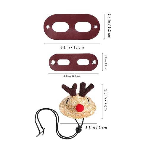 Image of Ipetboom Christmas Lizard Suit for Bearded Dragons Holiday Pet Clothing Set with Elk Hat Scarf and Leash - Comfortable and Durable Accessories for Small Lizards