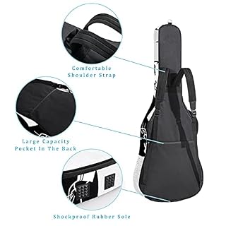 Housse de Guitare, Euit de Guitare en Tissu Oxford Impermeable avec Sangles Reglables pour 42″41″40″ Guitares dessin animé chat noir et chat blanc 108.9×42.9×11.9 cm - Les Beatles, Paul McCartney, John Lennon, RIngo Starr, George Harrison Housse de Guitare, Euit de Guitare en Tissu Oxford Impermeable avec Sangles Reglables pour 42"41"40" Guitares dessin animé chat noir et chat blanc 108.9x42.9x11.9 cm – Image 3