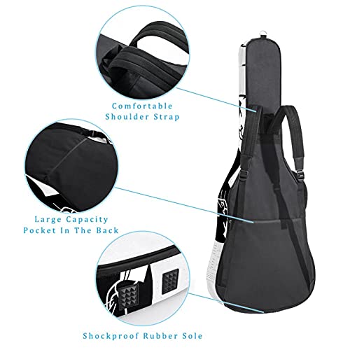 Housse de Guitare, Euit de Guitare en Tissu Oxford Impermeable avec Sangles Reglables pour 42″41″40″ Guitares dessin animé chat noir et chat blanc 108.9×42.9×11.9 cm - Les Beatles, Paul McCartney, John Lennon, RIngo Starr, George Harrison Housse de Guitare, Euit de Guitare en Tissu Oxford Impermeable avec Sangles Reglables pour 42"41"40" Guitares dessin animé chat noir et chat blanc 108.9x42.9x11.9 cm – Image 4