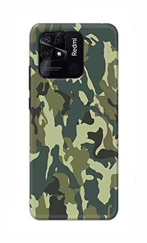 Image of Printed Hard Back Cover Case for Redmi 10 | Redmi 10 Power Back Cover (Green Army Camouflage) -1803