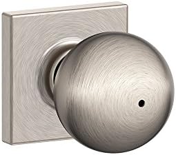 SCHLAGE F40 ORB 619 COL Collins Trim Orbit Bed and Bath Knob, Satin Nickel image 2