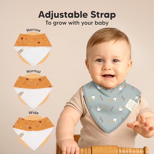 Image of 8pk Organic Baby Bandana Bibs for Drooling and Teething (Countryside)
