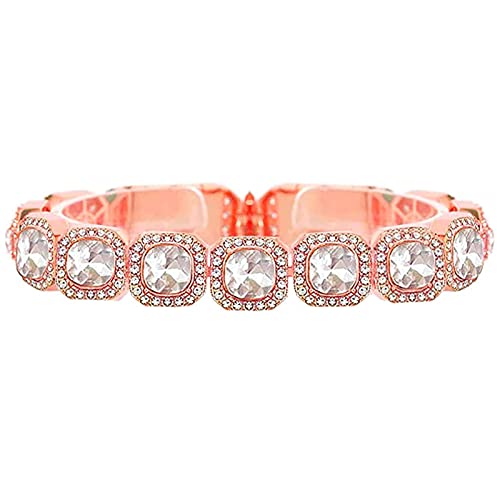 Cadena tipo tenista Apzzic 12mm en color oro rosa para hombre
