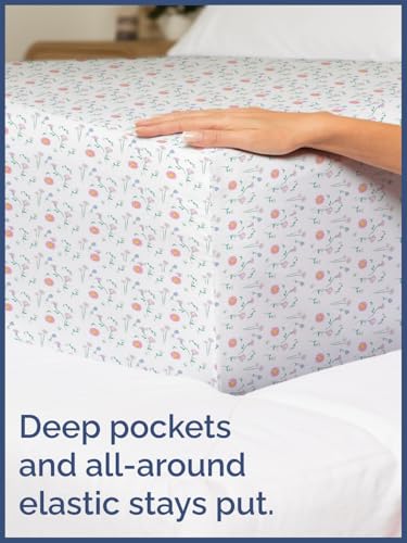 Image of Kids Queen Size Flowers Bed Sheets - 4 Piece Kids Flowers Sheet Set | Flowers Themed Bedding, Ultra-Soft, Cute & Cozy, Breathable & Machine Washable, Bed Set for Boys, Girls & Teens, Breathable