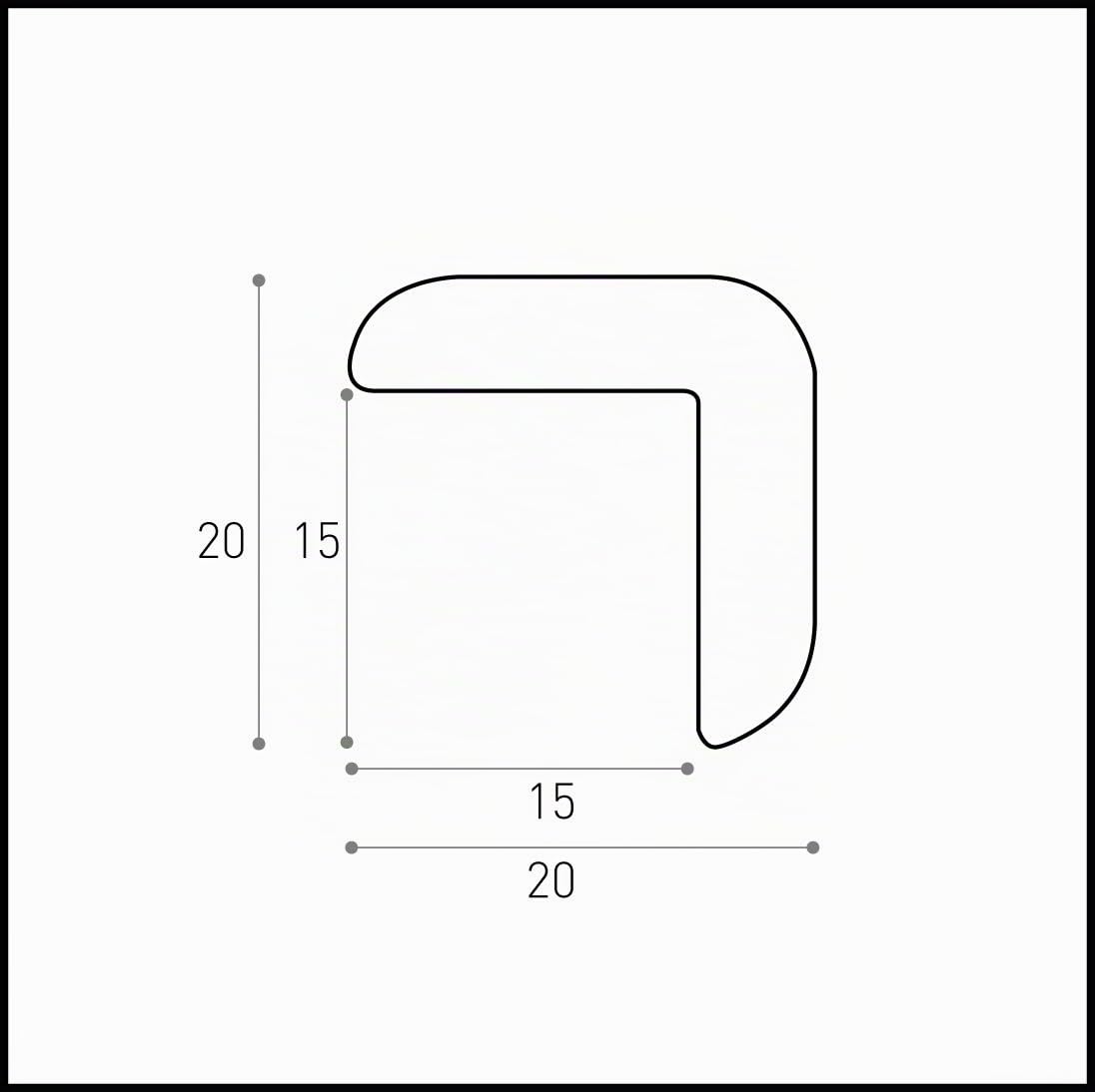Hobby Legno - Paraspigolo Massello In Legno Laccato Bianco mm. 20X20X3000 (Prezzo Per ml. 12)