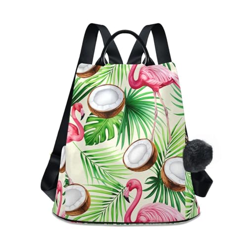 Sac à dos femme flamant rose grande capacité en polyester résistant