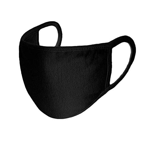VONETTI 50 Stoffmasken waschbar- Mundschutz Maske in Einheitsgröße (Schwarz, 50)