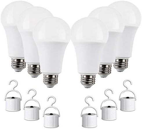 LABORATE LIGHTINGRechargeable LED Light Bulbs with Battery Backup, Emergency LED Bulb, Pack of 6, LED 60 Watt Bulb