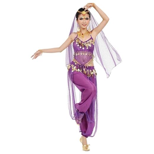 Astage Femme Sportswear Danse Wears Halter Top Harem Pantalon Sarouel Vêtements Violet
