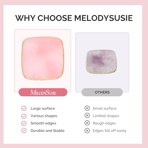 Image of MelodySusie 2Pcs Square Resin Nail Art Palette with Spatula, Professional Gel Polish Mixing Board & Nail Training Companion for Practice Hands & Fingers, Pink & White