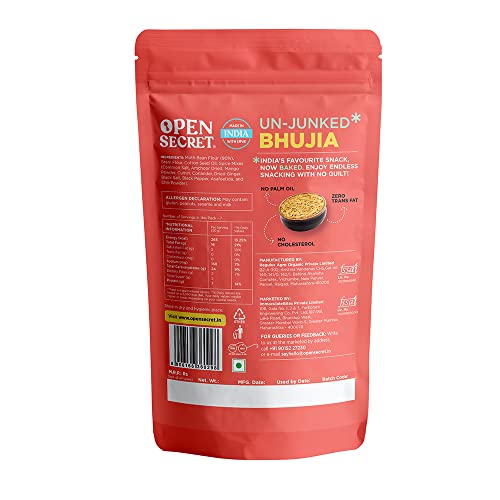 Image of Open Secret Unjunked Bhujia | Namkeen| Baked not Fried | No Palm Oil | Crunchy Tasty Snacks| Tea Coffee Time | Zero Trans Fat| No Cholesterol (Pack of 1)