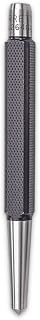 Starrett Steel Center Punch with Square Shank and Knurled Finger Grip - Hardened and Tempered, 5" Length, 1/4" Diameter Tapered Point, 7/16" Square Thickness – 264G
