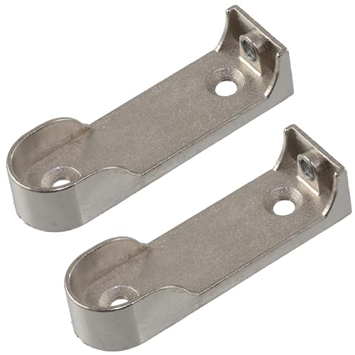 AERZETIX - C74726 - Lot de 2 supports pour barre tringle de penderie en forme d'éllipse 15x64 mm - en métal - finition chromée - rangement dressing suspension aménagement vêtement