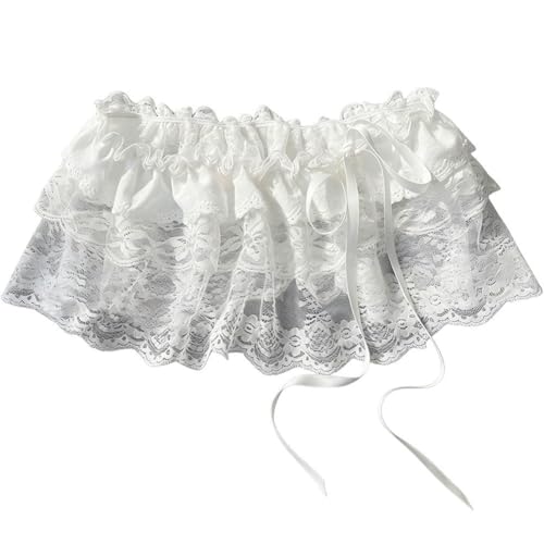 Hrippy Jupe-Shorty Coréenne en Dentelle À Nouer, Style Coréen, Idéale pour Les Vacances D'été À Plage.
