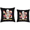Barber Barbar Colourful HaireCute Stye Shop Throw Pillow, 16x16, Multicolor