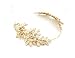 Greek Goddess Headband Gold Leaf Crown Headpiece - Roman Costume Accessories Bridal Wedding Headbands with Pearl Ribbon Tiara (Goddess Tiara)