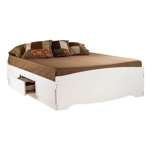 Prepac Full Mate's Platform Storage Bed with 6 Drawers, White