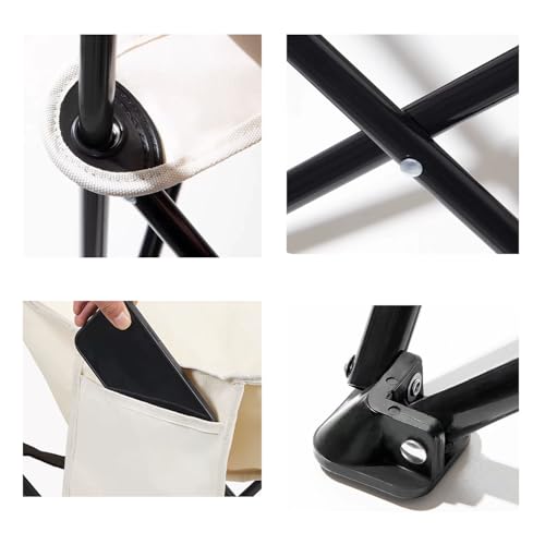 Silla Plegable para Camping Ultraligera Herb Life, Capacidad 450 Libras, Color Off-white, Marco de Acero Inoxidable, Ideal para Adultos al Aire Libre miniatura 5