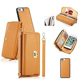 iphone Se3/Se2/8/7 ケース iphoneSe3/Se2/8/7ケース 多機能 ショルダー 分離式 封筒型 手帳型 化粧鏡付き ハンドバンド付【ABADAN】おしゃれ ライチ模様 高級レザー カード14枚付き ジッパーバッグ (小銭、コインなど収納可能) 財布合一 レザー アイフォンSe3/Se2/8/7 カバー マグネット式吸着 耐汚れ 衝撃吸収 スマホケース