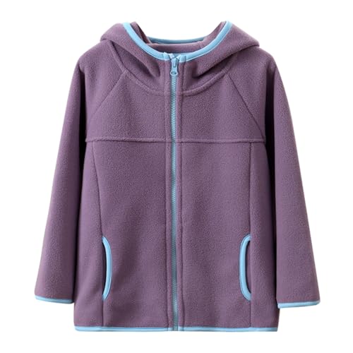 Unisex Fleece Jackets Boys Girls Fuzzy S𝐡erpa Comfortable Lightweight Zipper Outerwears Teen Long Sleeve Coats